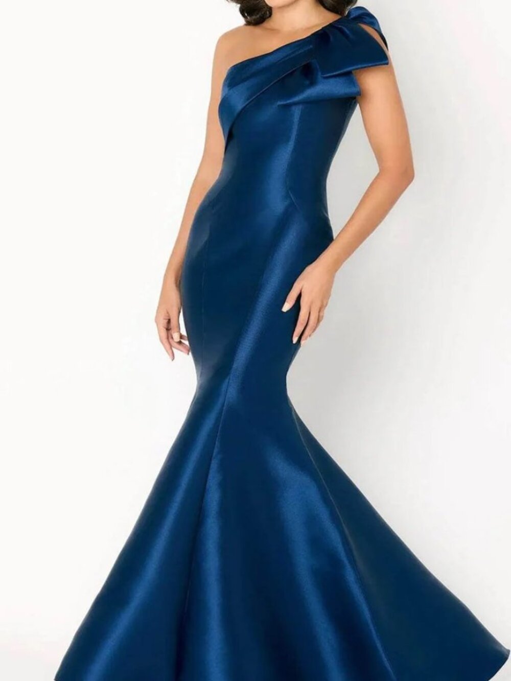 NWT Cameron Blake CB776 One Shoulder Prom Dress Navy Blue Size 10